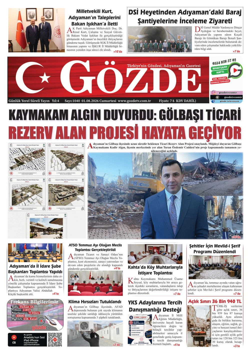 01 AĞUSTOS 2026/1040 Sayı
