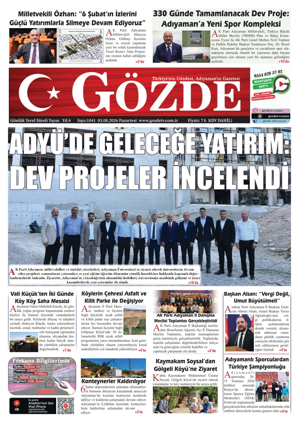 03 AĞUSTOS 2026/1041 Sayı
