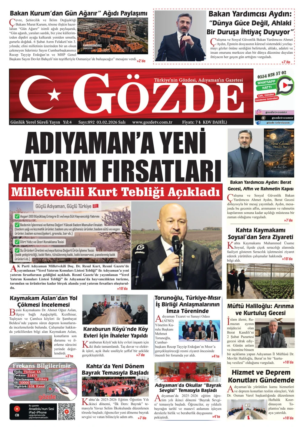 03 ŞUBAT 2026/892 Sayı