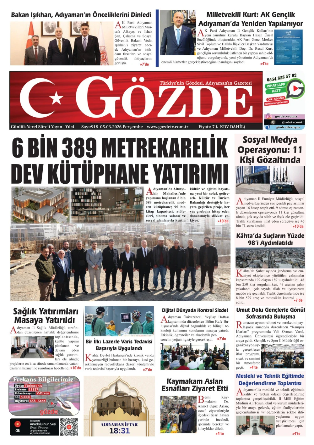 05 MART 2026/918 Sayı