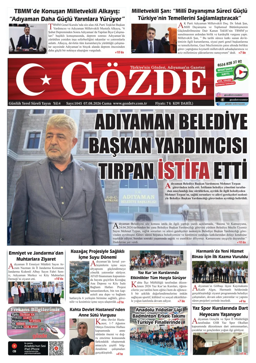 07 AĞUSTOS 2026/1045 Sayı