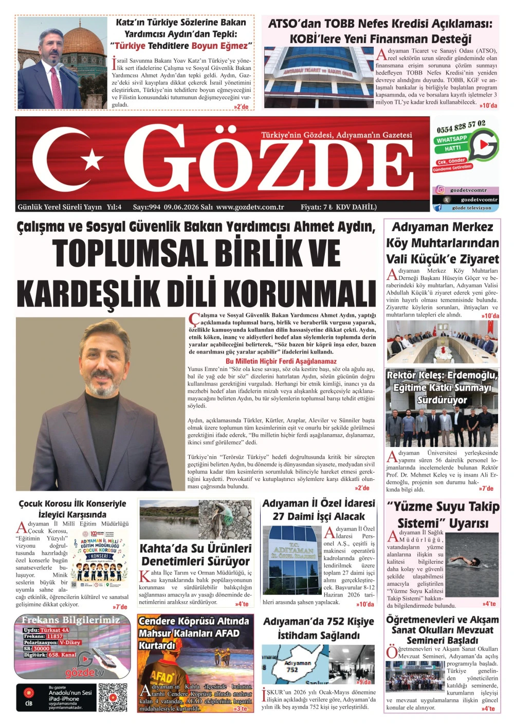 09 HAZİRAN 2026/994 Sayı