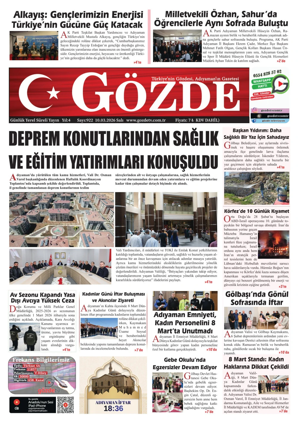 10 MART 2026/922 Sayı