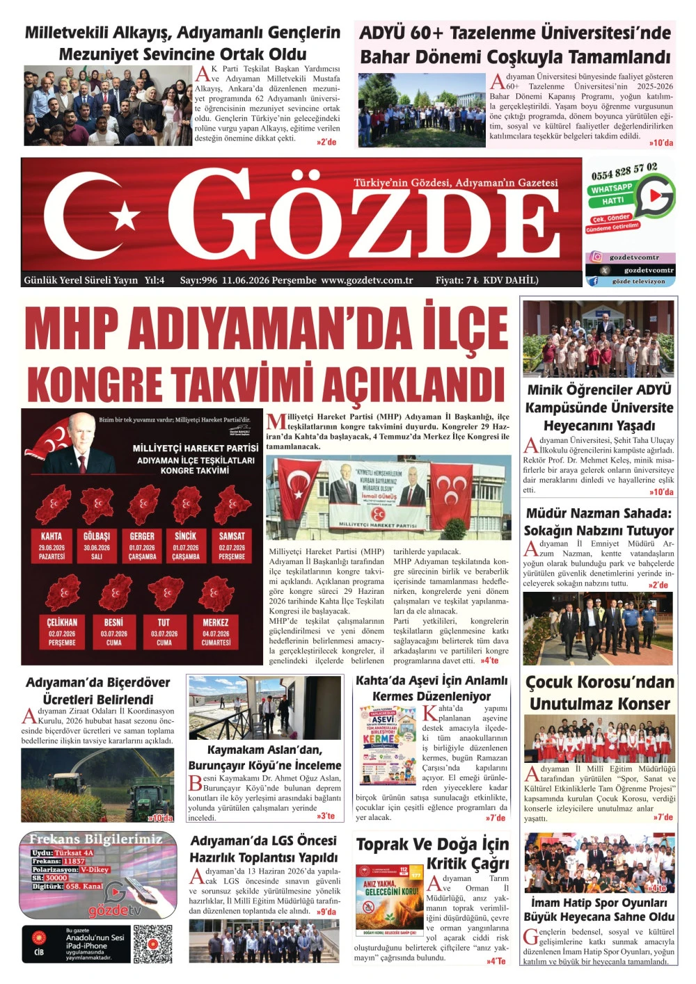 11 HAZİRAN 2026/996 Sayı