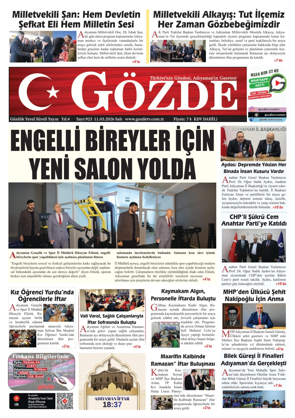 11 MART 2026/923 Sayı