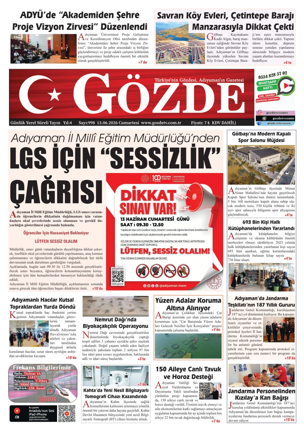 13 HAZİRAN 2026/998 Sayı
