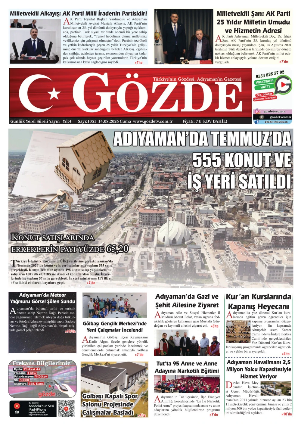 14 AĞUSTOS 2026/1051 Sayı