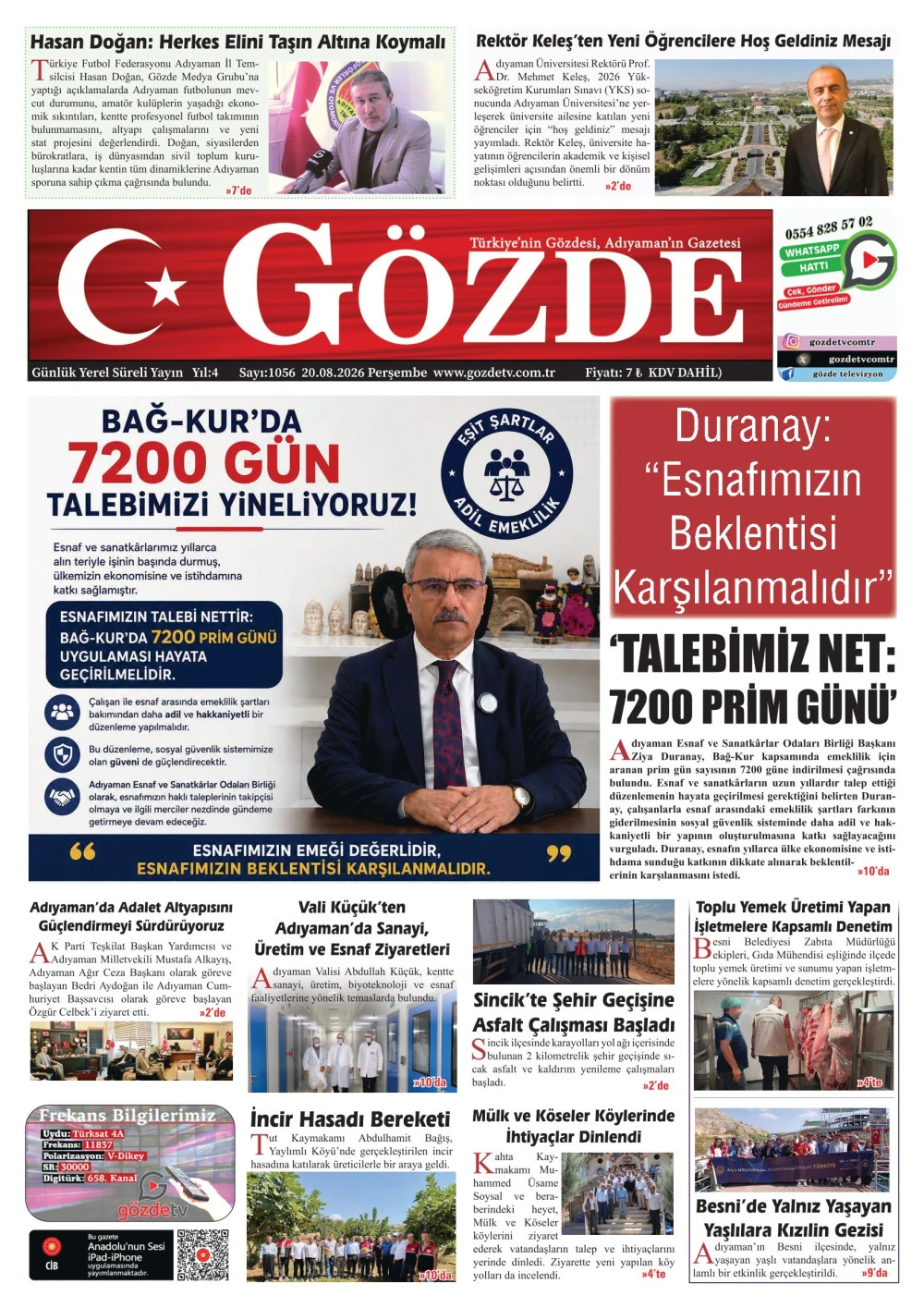 20 AĞUSTOS 2026/1056 Sayı