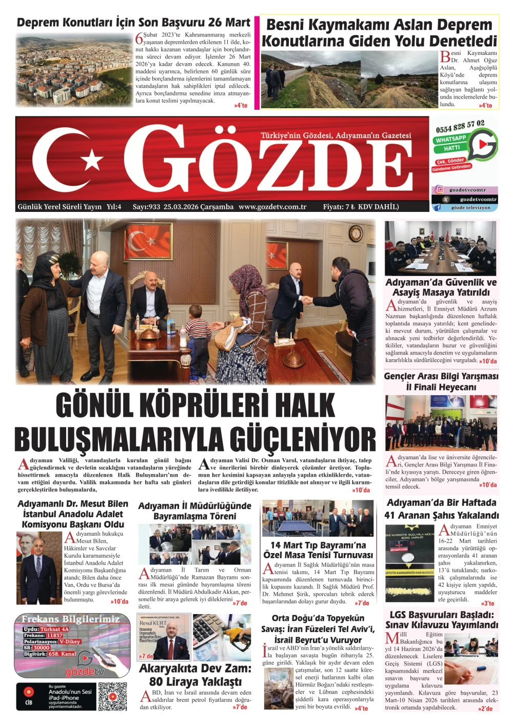 25 MART 2026/933 Sayı