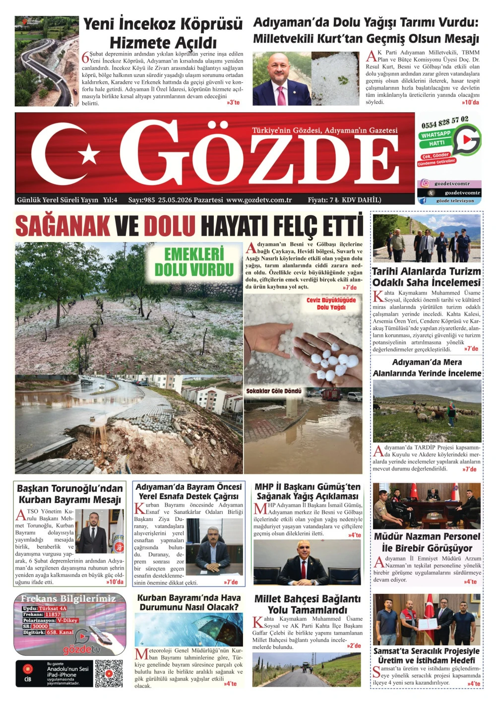 25 MAYIS 2026/985 Sayı