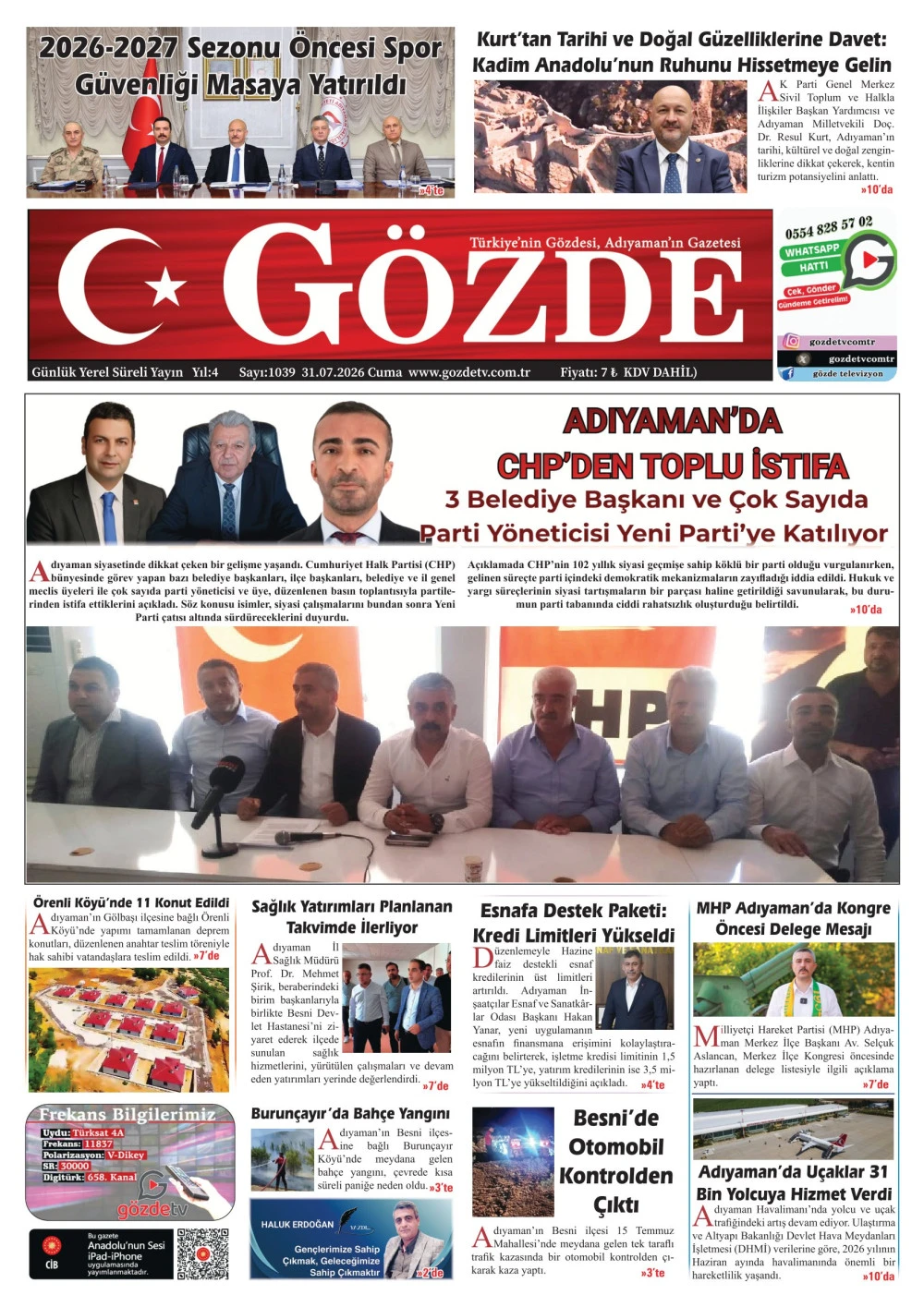 31 TEMMUZ 2026/1039 Sayı