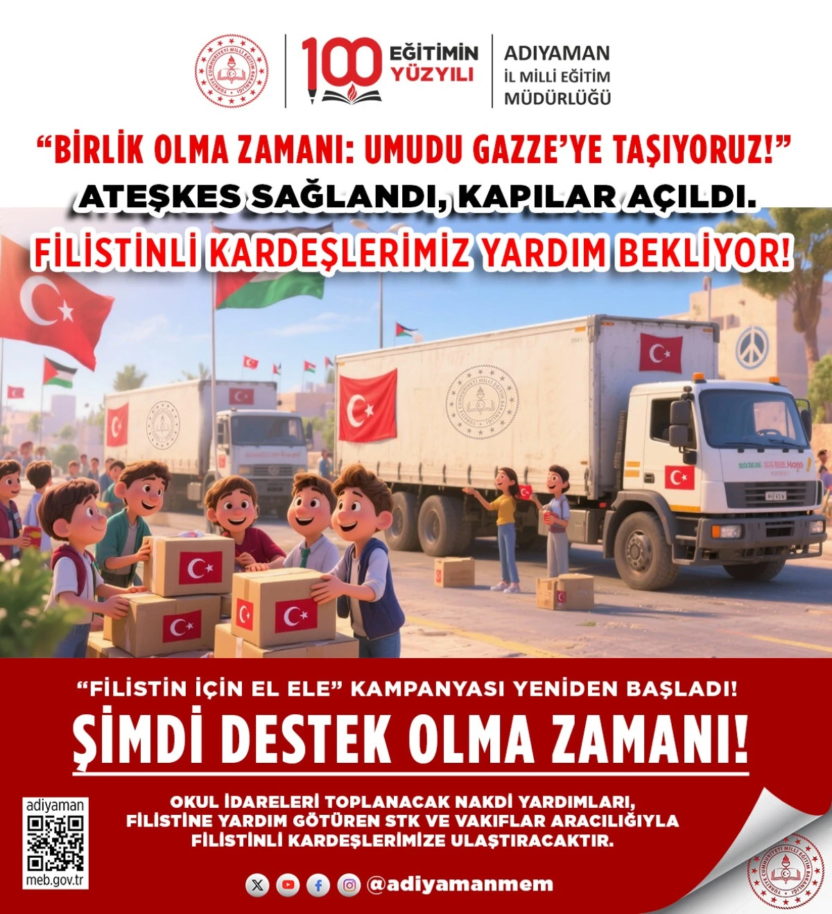 Adıyaman Eğitim Camiası Gazze İçin Harekete Geçti