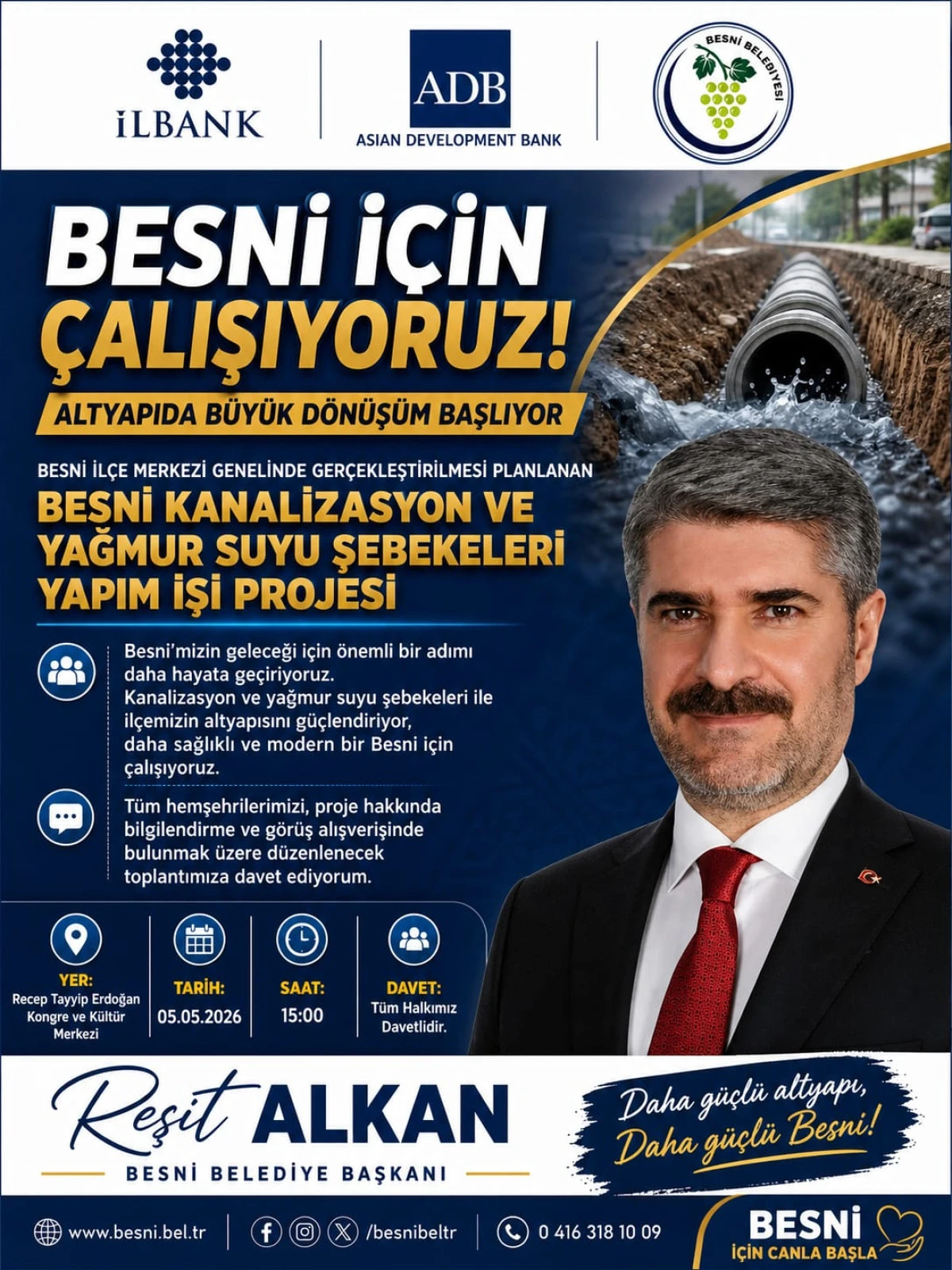 BESNİ&rsquo;DE ALTYAPI ATAĞI: PAYDAŞ KATILIM TOPLANTISI D&Uuml;ZENLENİYOR