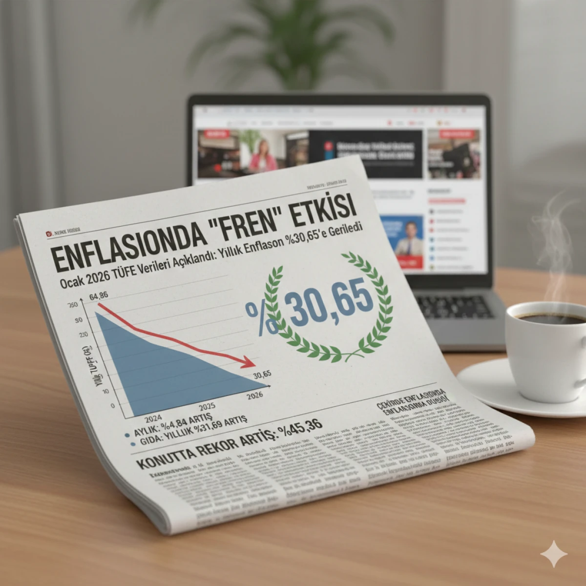 Enflasyon Ocak Ayında Beklentilerin Altında Kaldı: Yıllık T&Uuml;FE %30,65