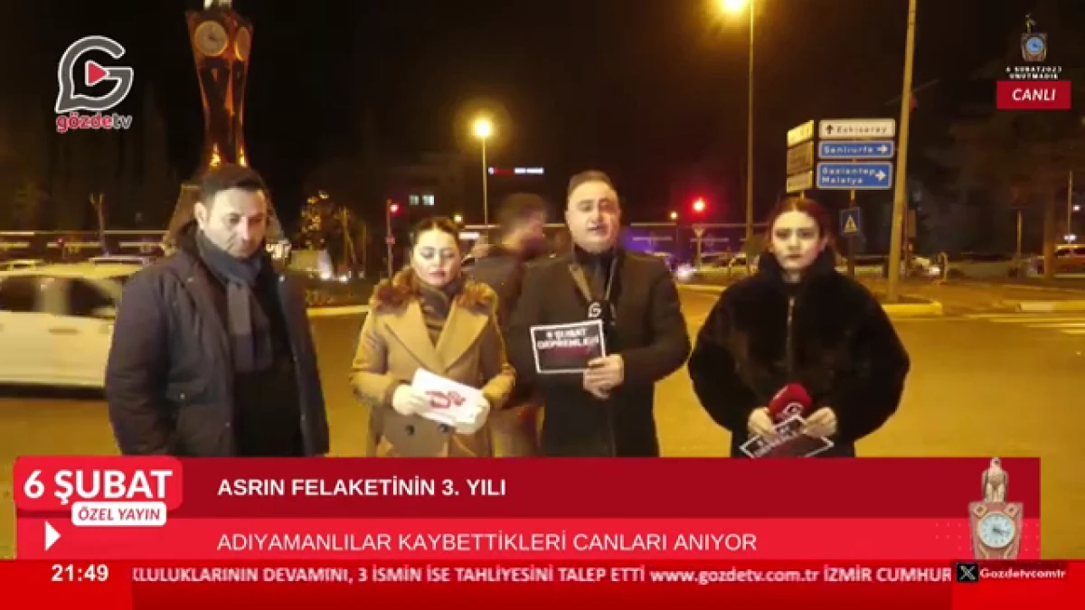 G&ouml;zde TV&rsquo;den Saat Kulesi Canlı Yayını: Deprem Acısı ve Dayanışma Adıyaman&rsquo;da Ekranlara Taşındı