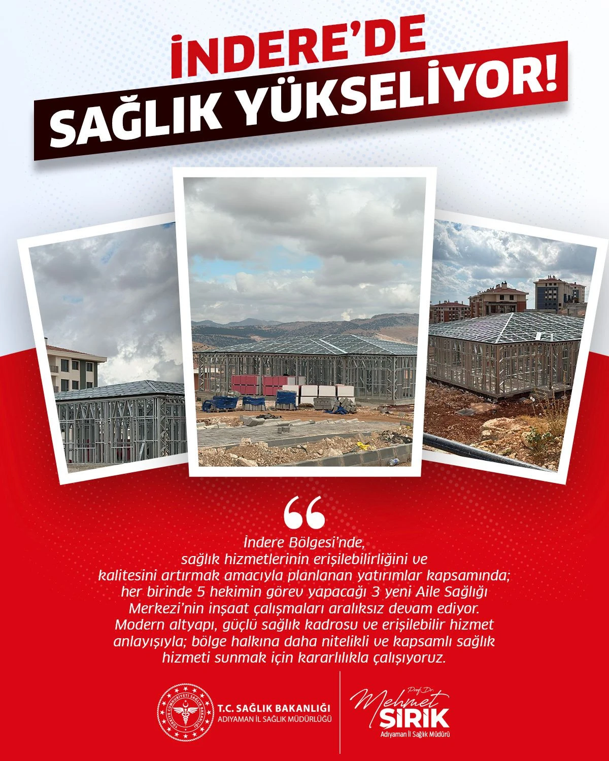 İndere’de Sağlık Yatırımı Kararlılıkla Yükseliyor