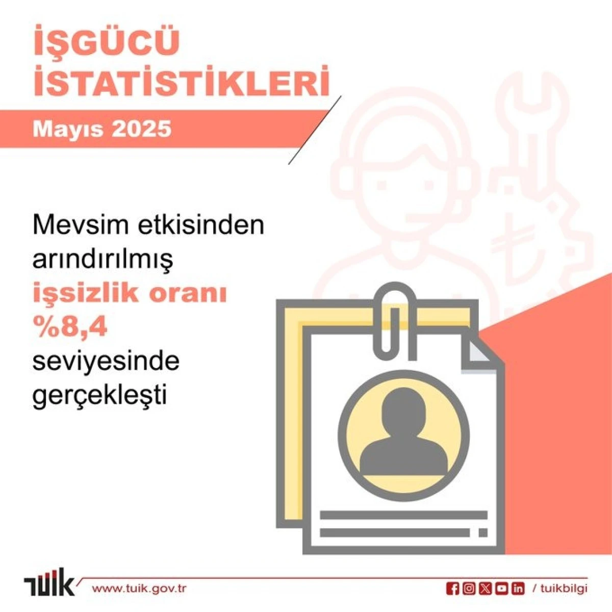 İşsizlik Oranı Mayıs Ayında Geriledi: Yüzde 8,4 Seviyesine İndi