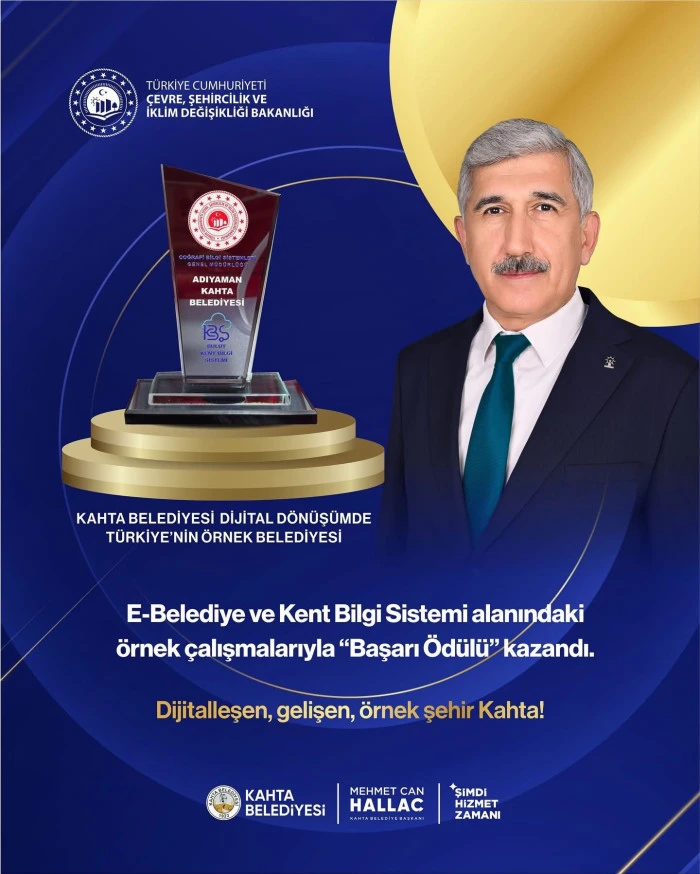 Kahta Belediyesi’ne Dijital Belediyecilikte “Başarı Ödülü”
