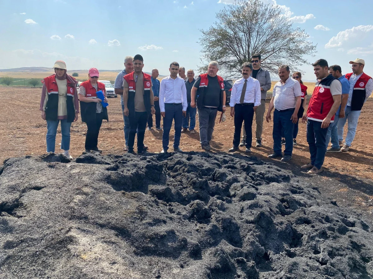 Kaymakam Aslan&rsquo;dan Yangın B&ouml;lgesi, Hasat ve Deprem Konutlarına Ziyaret