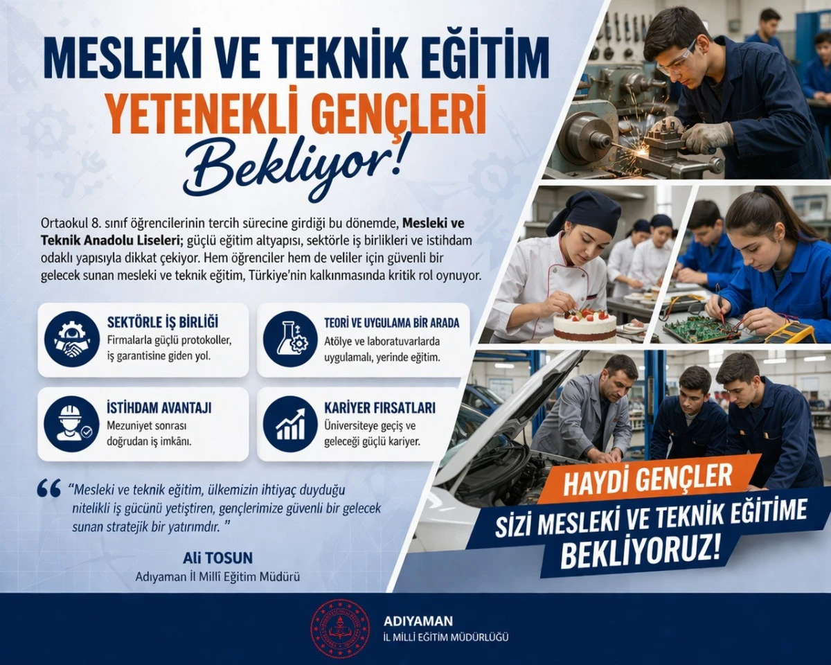 Mesleki Ve Teknik Eğitim Yetenekli Gen&ccedil;leri Bekliyor