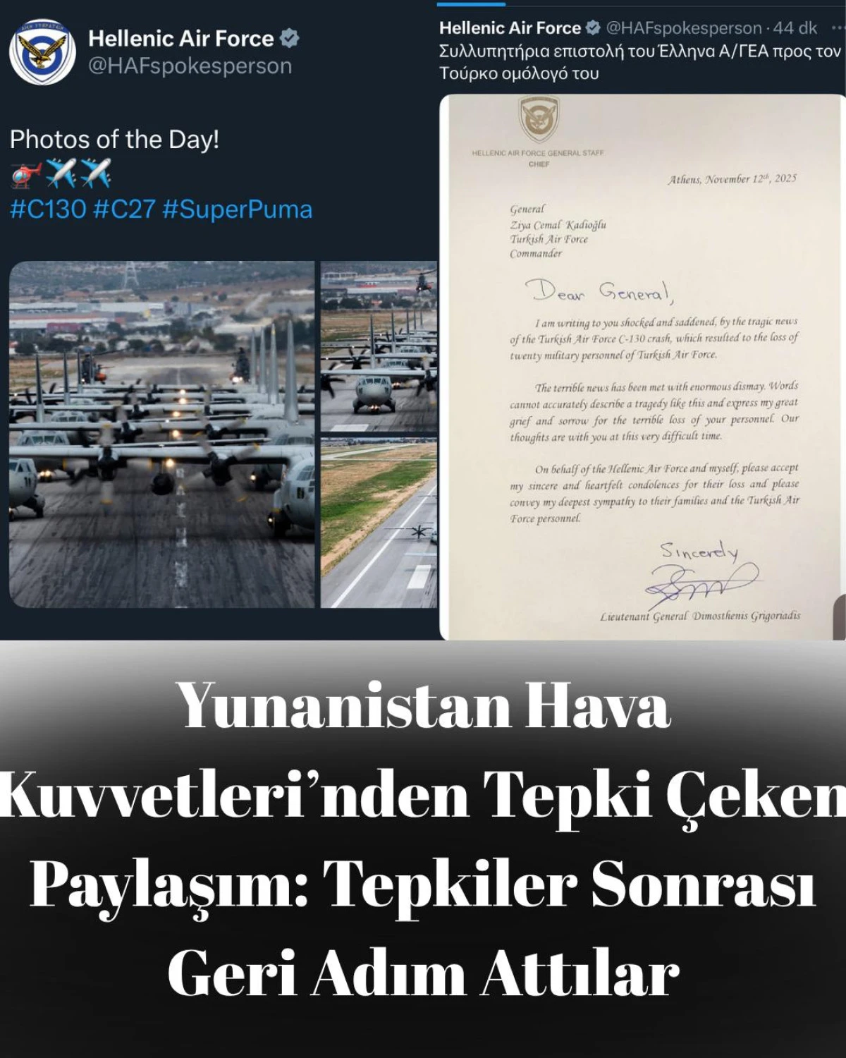 Yunanistan Hava Kuvvetleri’nden Tepki Çeken Paylaşım: